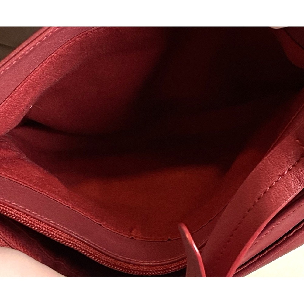 Vintage ETIENNE AIGNER Leather Brass Oxblood Red Handbag Purse Shoulder Bag - Picture 13 of 14